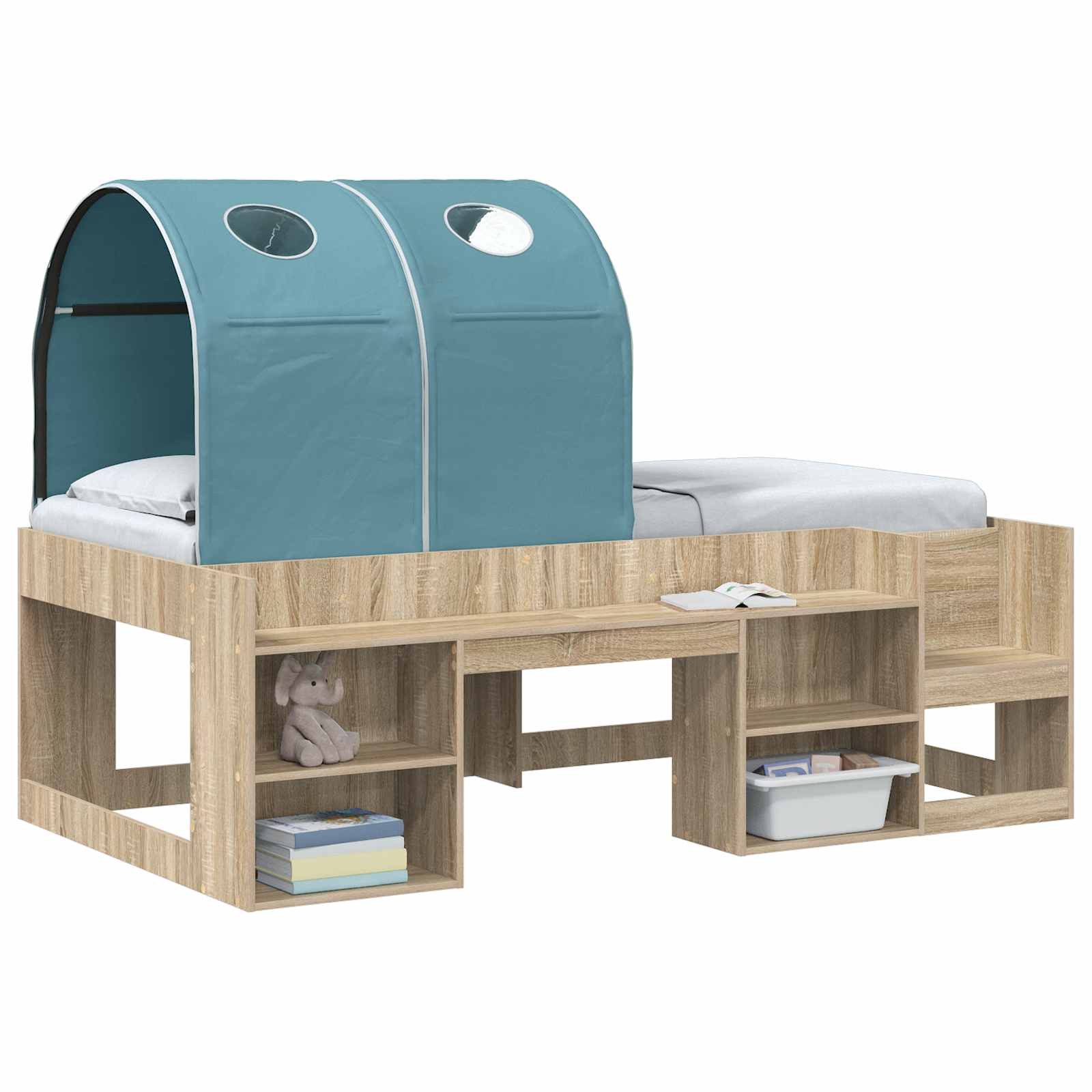 vidaXL Bett Bett-Tunnel für Kinder-Hochbetten 2 Stk. Himmelblau Polyester (2-tlg)
