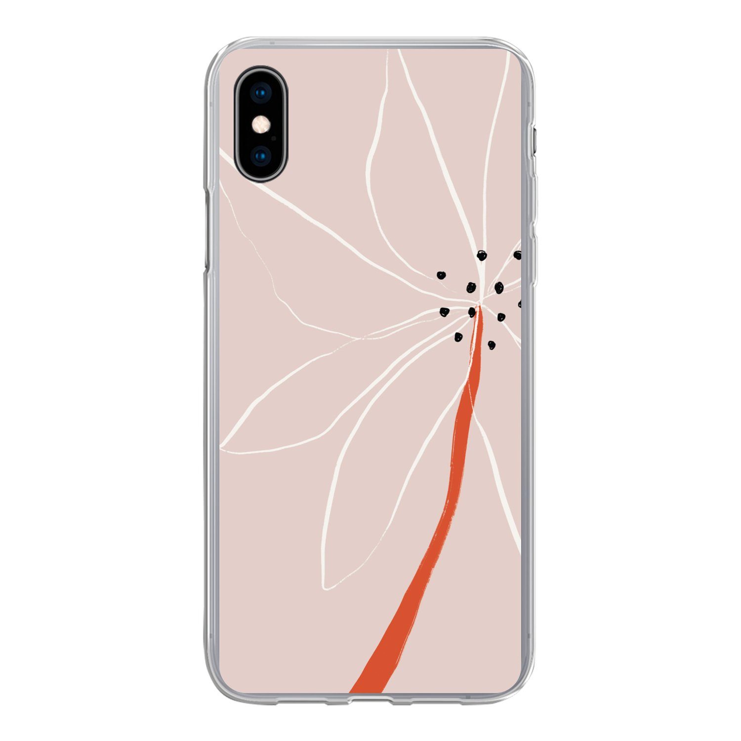 MuchoWow Handyhülle für Apple iPhone XS Blumen - Abstrakt - Pastell, Smartphone-Bumper, Print, Handy Schutzhülle Dünn