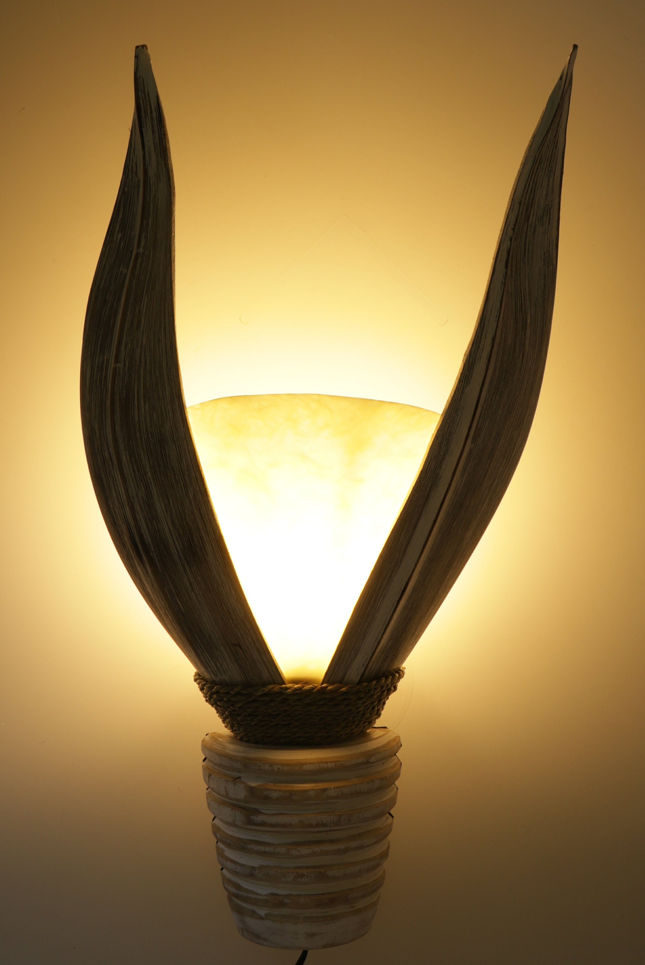 Wandleuchte Bali Guru-Shop handgefertigt.., Modell Wandlampe, Palmas Leuchtmittel inklusive in nicht Las Palmenblatt