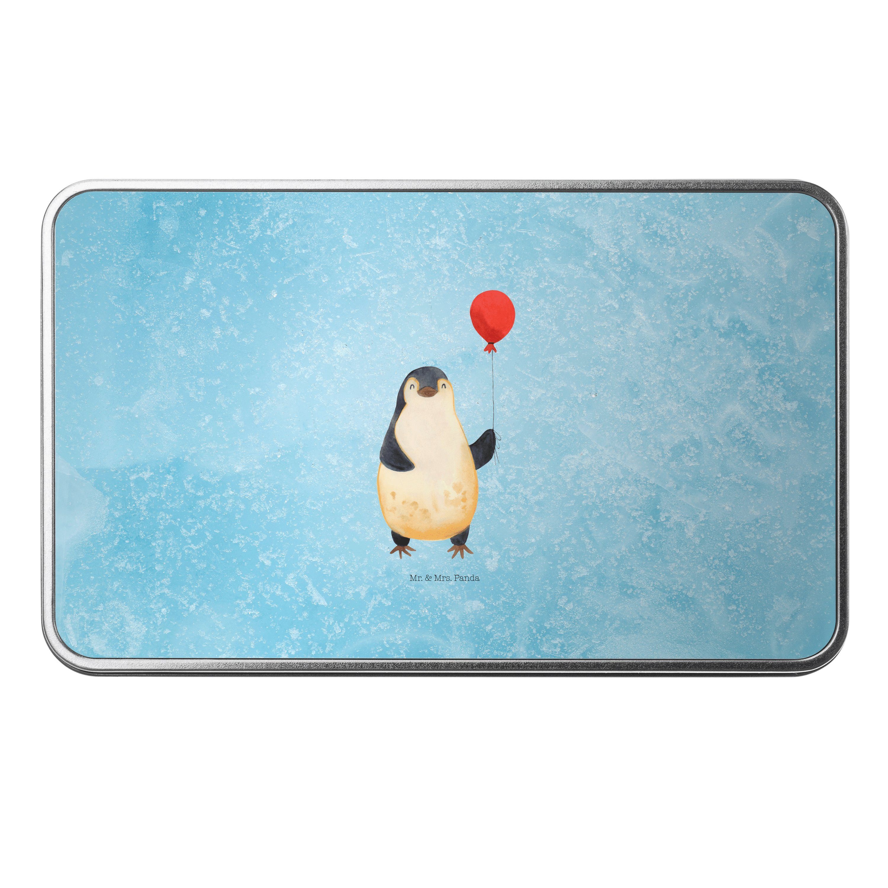 Mr. & Mrs. Panda Dose Pinguin Luftballon - Eisblau - Geschenk, Kind, Aluminiumdose, Geschen (1 St)