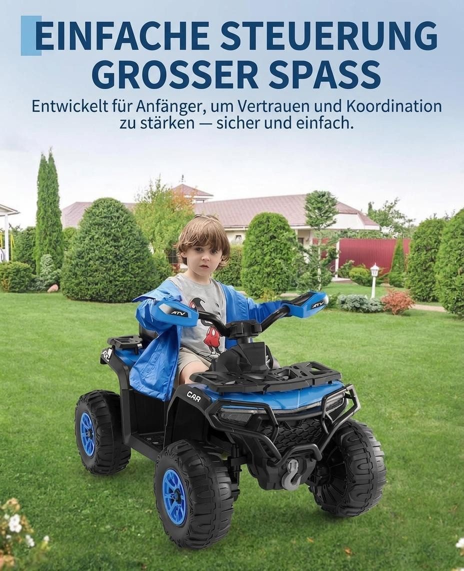 GarveeMore Elektro-Kinderauto 12V Kinder Elektro-Quad ab 3 Jahren mit Doppelmotor & Fernbedienung