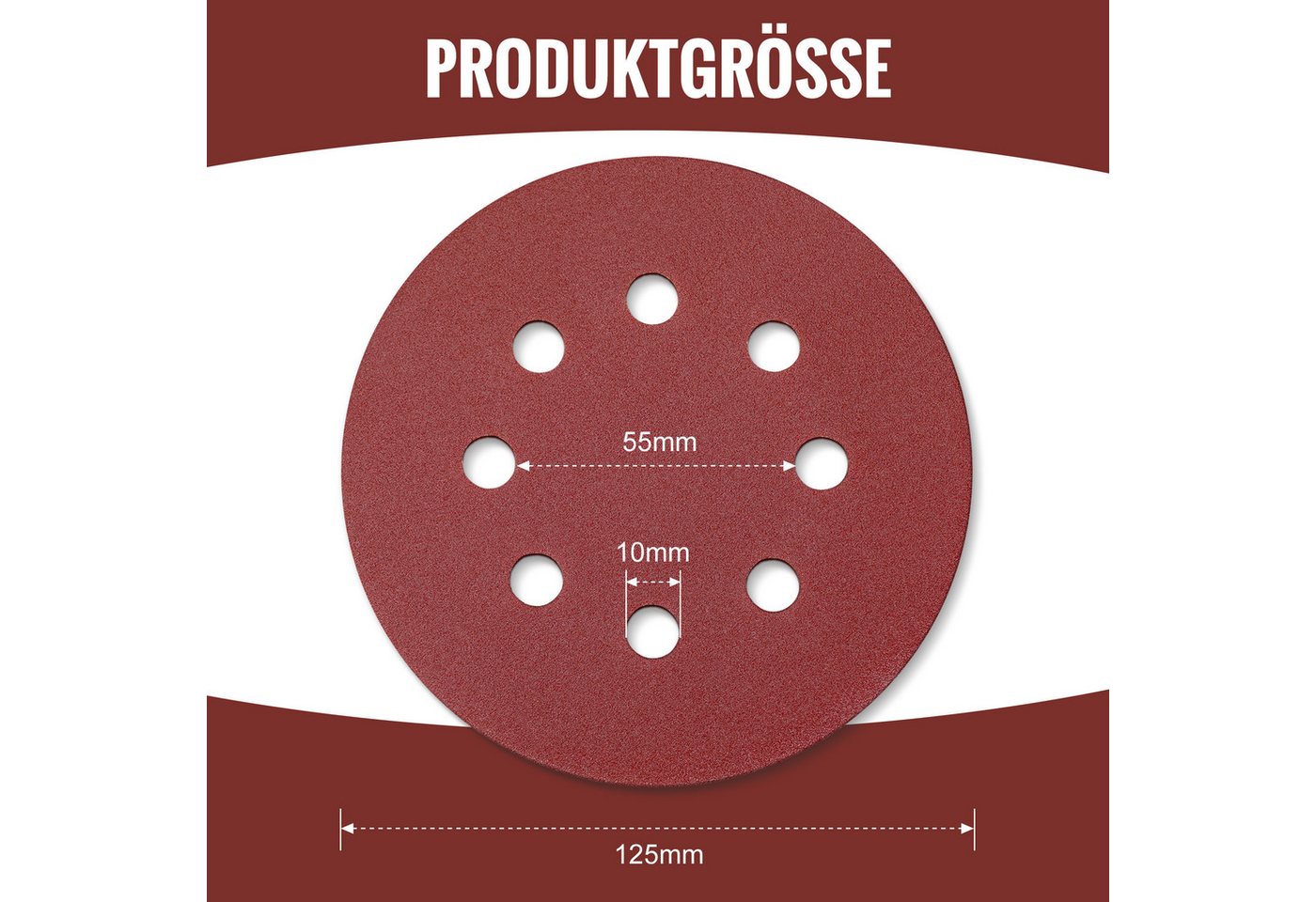 Thumbnail - WorkPro Schleifpapier schleifscheiben 125mm, schleifpapier set, 8 Loch Rund, 150 Stück, 9 Arten von Körnungen (60# bis 6...