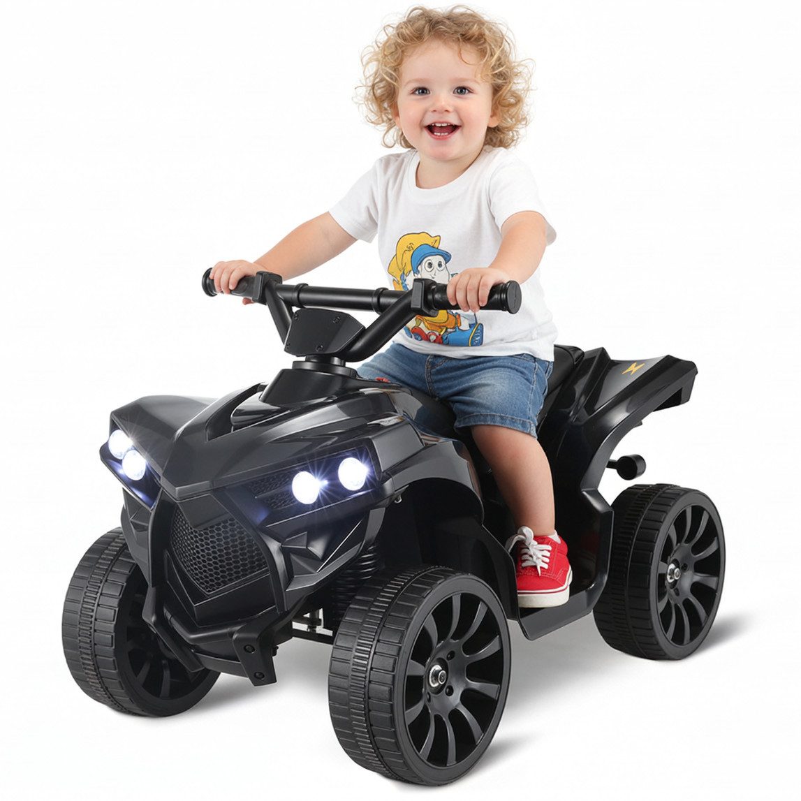 TLGREEN Elektro-Kinderquad, Kinder Elektro Motorrad, 6V Spielmotorrad mit MP3 Player & LED Licht, 3 km/h, Geeignet für Kinder im Alter von 1-3 Jahren