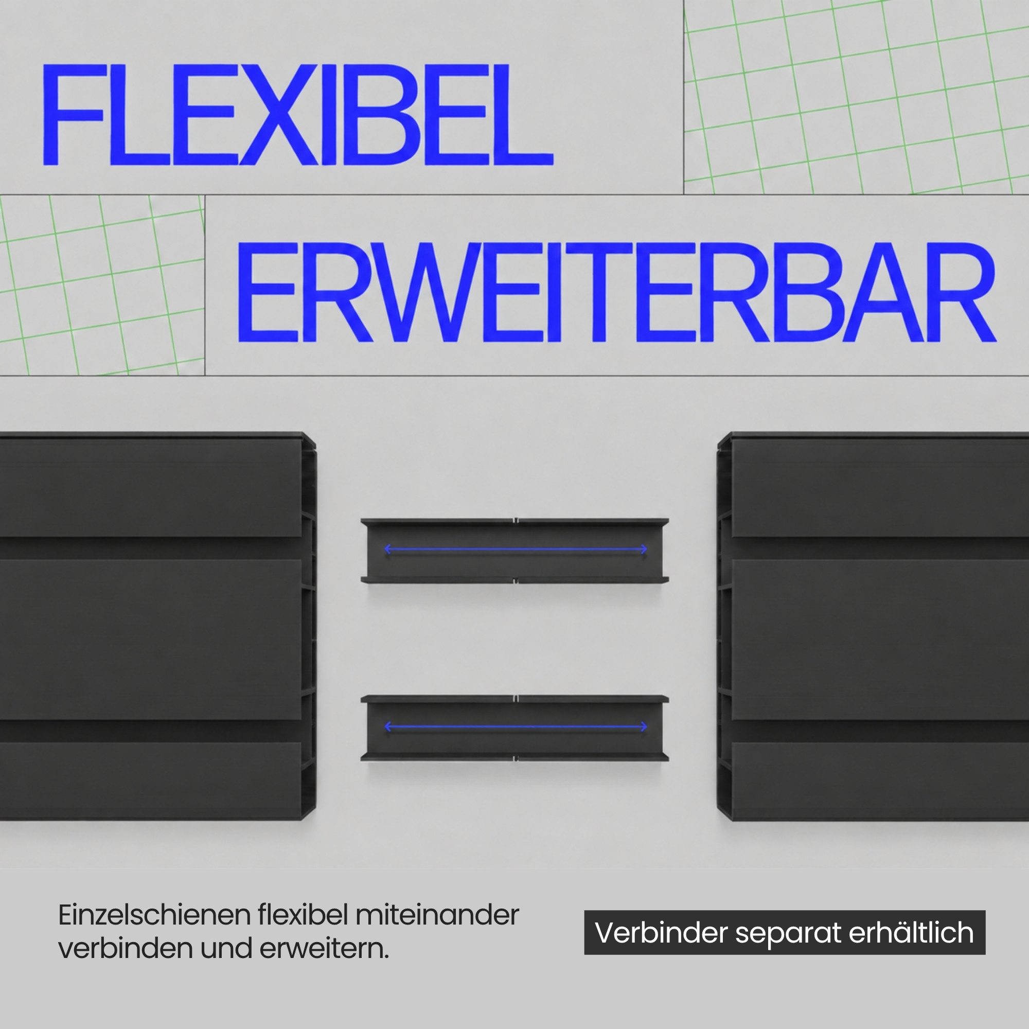 Bestlivings Gardinenschiene Innenlauf, 2-läufig, Bohren, verschraubt, Kunststoff, robust, langlebig, modular erweiterbar, ruhiger Innenlauf, Made in EU – Bild 5 von 5