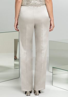 bianca Stretch-Hose PARIGI aus matt glänzender Satinware