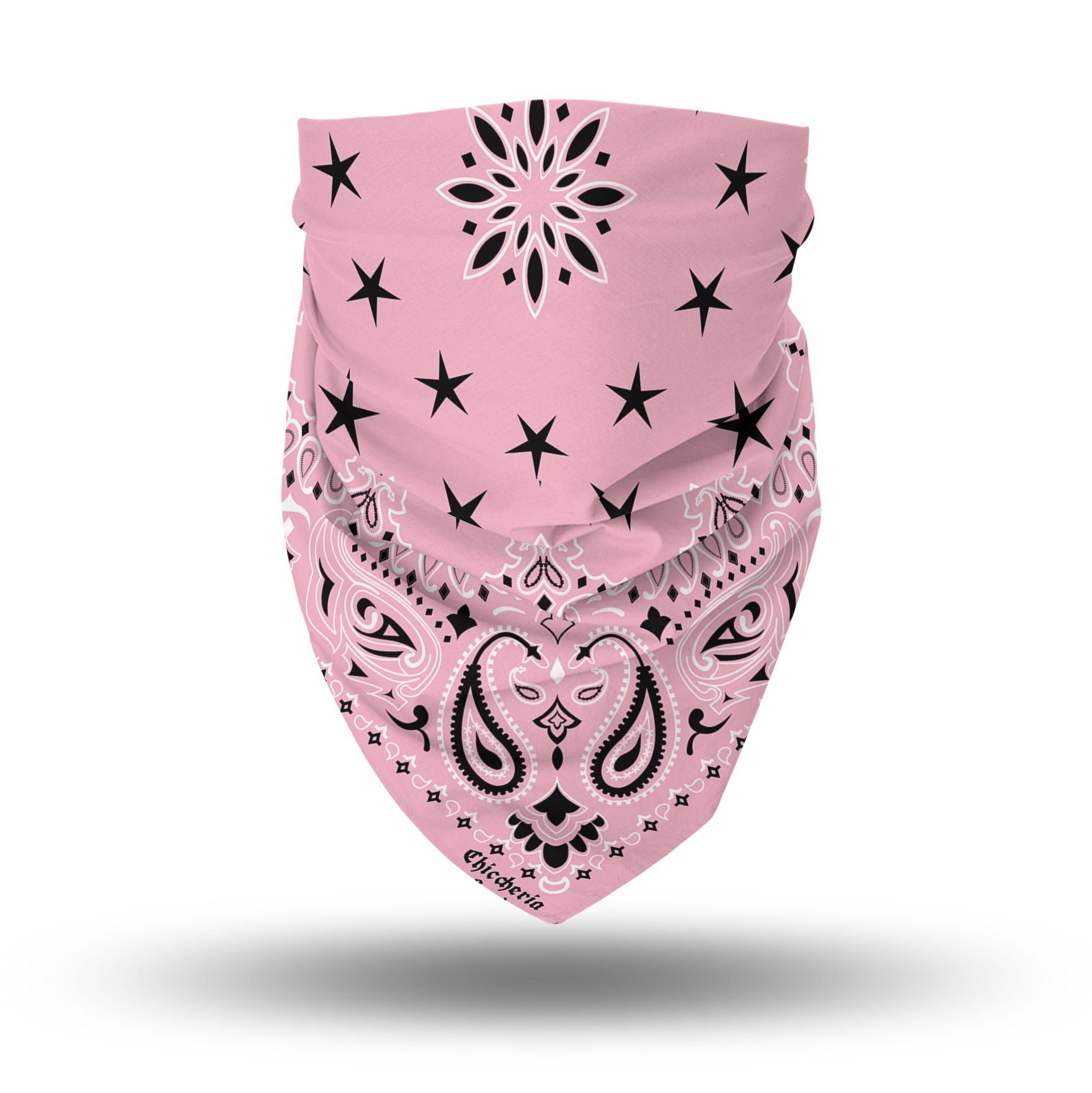 Bandana Chiccheria Made PAISLEY, in Seide Italy, Brand Rosa 100%