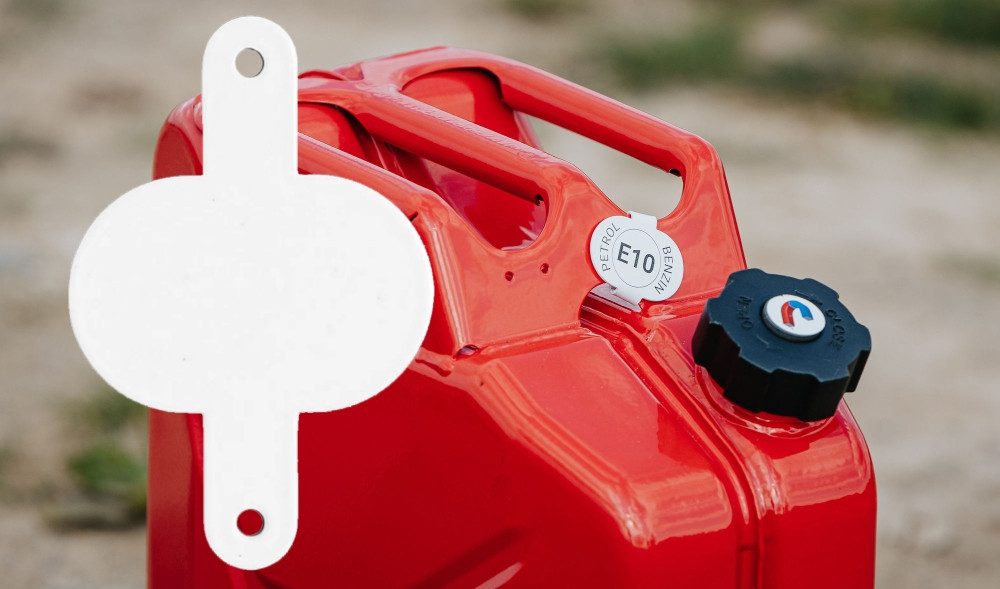 BW Benzinkanister Clip für Kraftstoffkenneichnung für Metall Kraftstoffkanister (für 5L,10L und 20L Metall Kanister, Made in Europe), zur freien Kennzeicnung