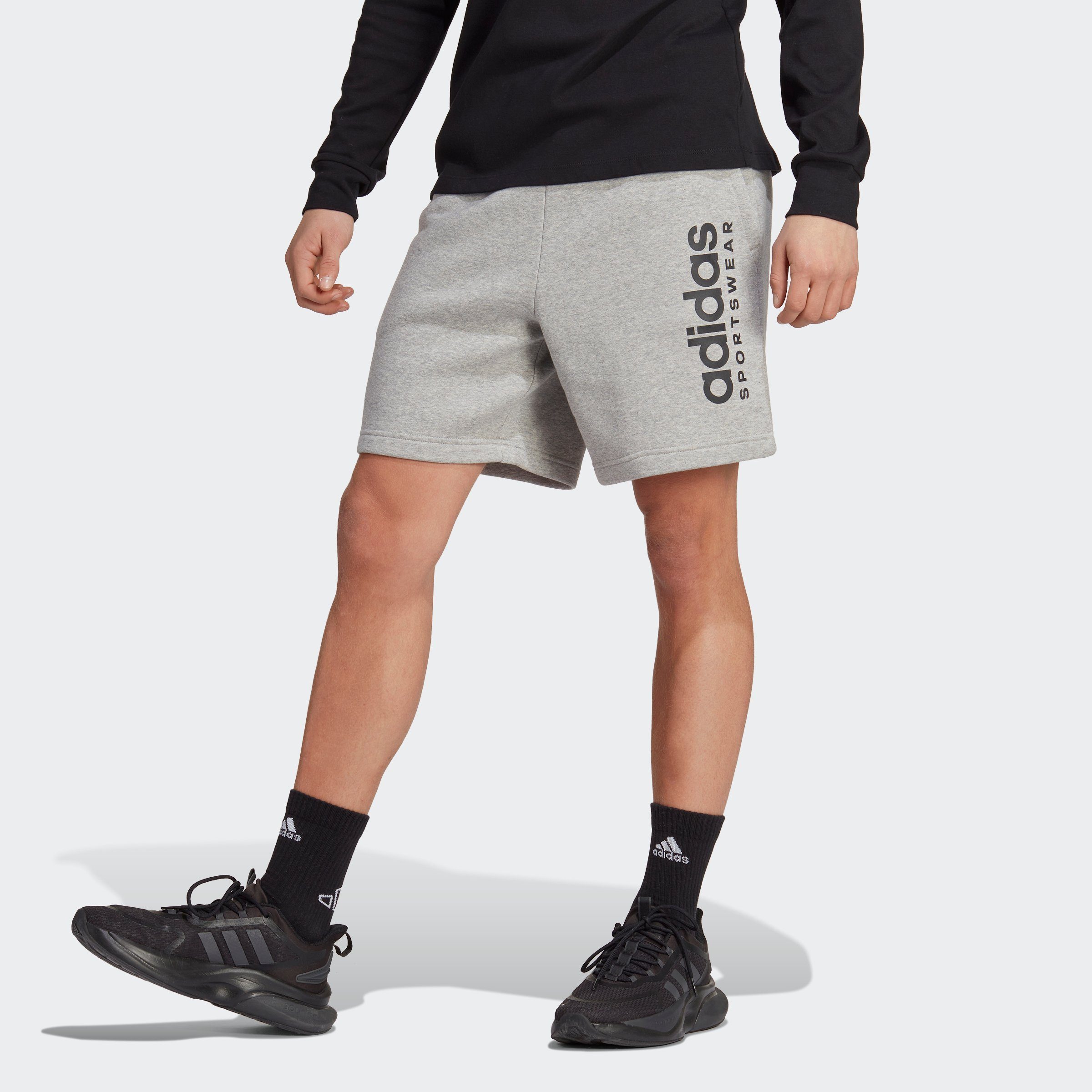 adidas Sportswear Shorts FLEECE Heather SZN GRAPHIC Grey Medium ALL (1-tlg)