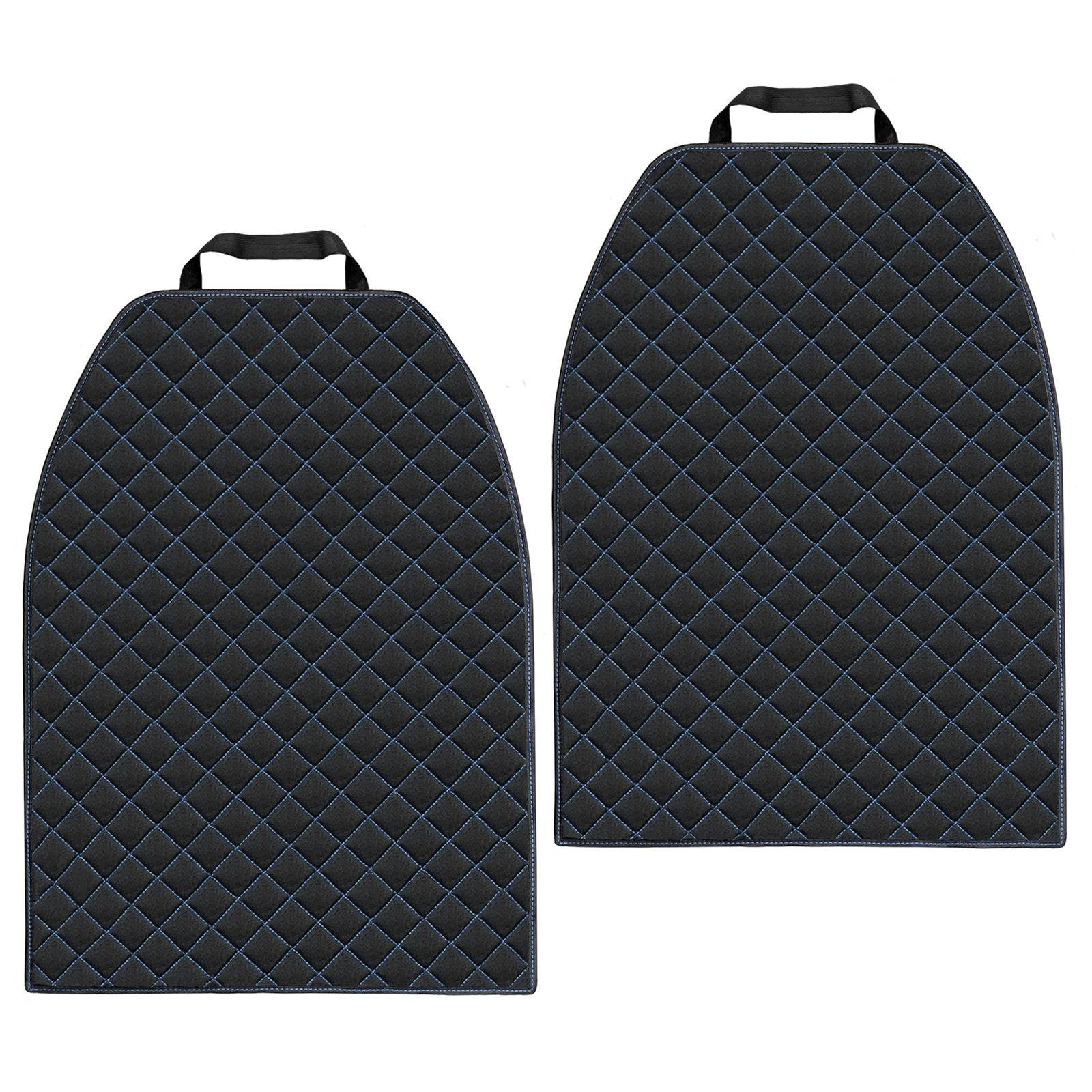 L & P Car Design Auto-Rückenlehnenschutz Rückenlehnenschoner in schwarz mit blauer Naht aus Cordura Sitzschoner, 2 Stück