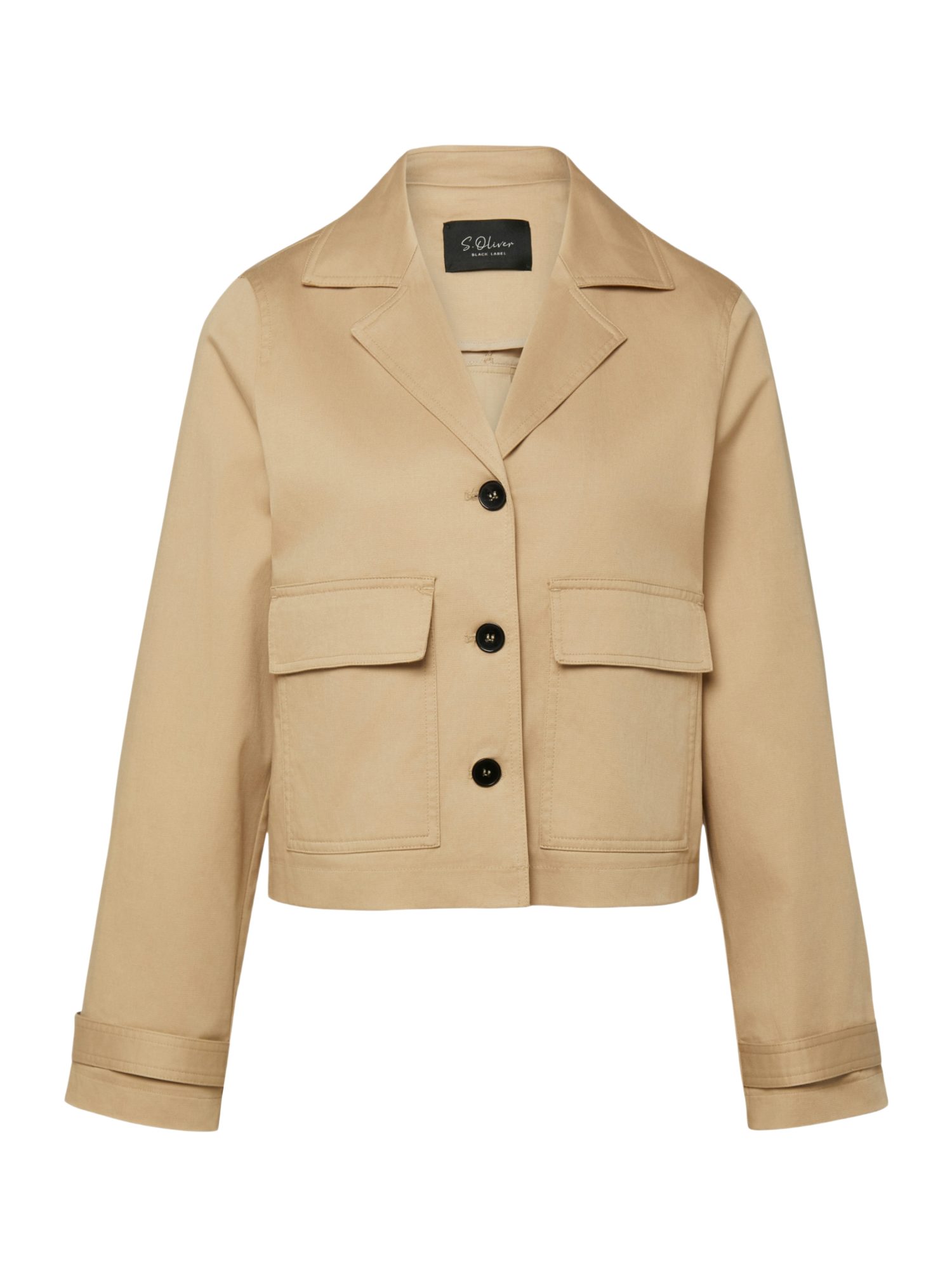 s.Oliver BLACK LABEL Jackenblazer natur,Casual,Lyocell,Unifarben,Reverskragen,Lang,Boxy Fit