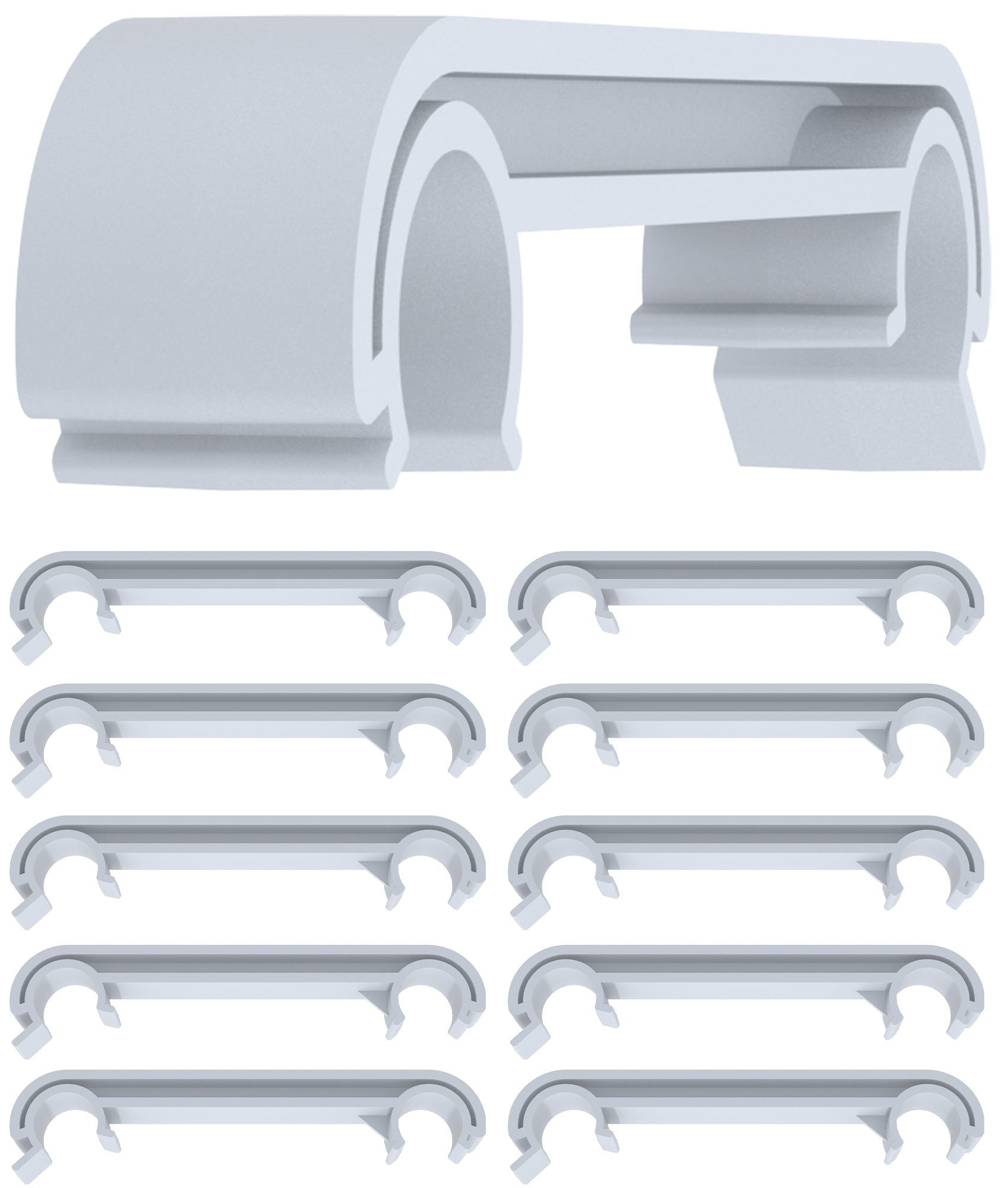 furnicato Sitzkissen Stuhl-Reihenverbinder 18x4x2,5 cm grau