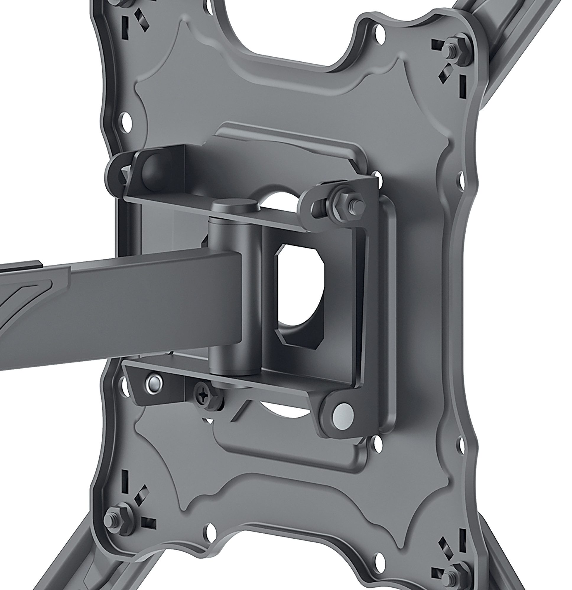 Schwaiger TV-Wandhalterung LWH25535 513, (bis 75 Zoll, neigbar, schwenkbar, drehbar, bis 35kg, bis 400x400mm, integrierte Kabelführung, schwarz) – Bild 4 von 5
