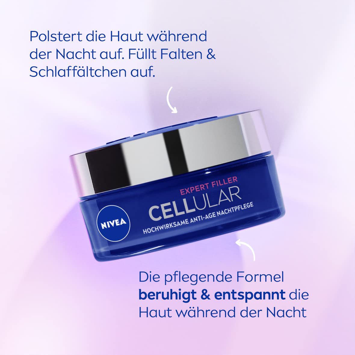 Nivea Nachtcreme CELLULAR EXPERT FILLER NACHTPFLEGE, mit aufpolsternder Wirkung, Creme-Textur