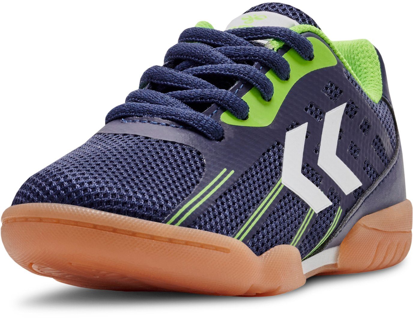 hummel ROOT ELITE JR LC Hallenschuh, Weiches Obermaterial aus Synthetik und  Textil