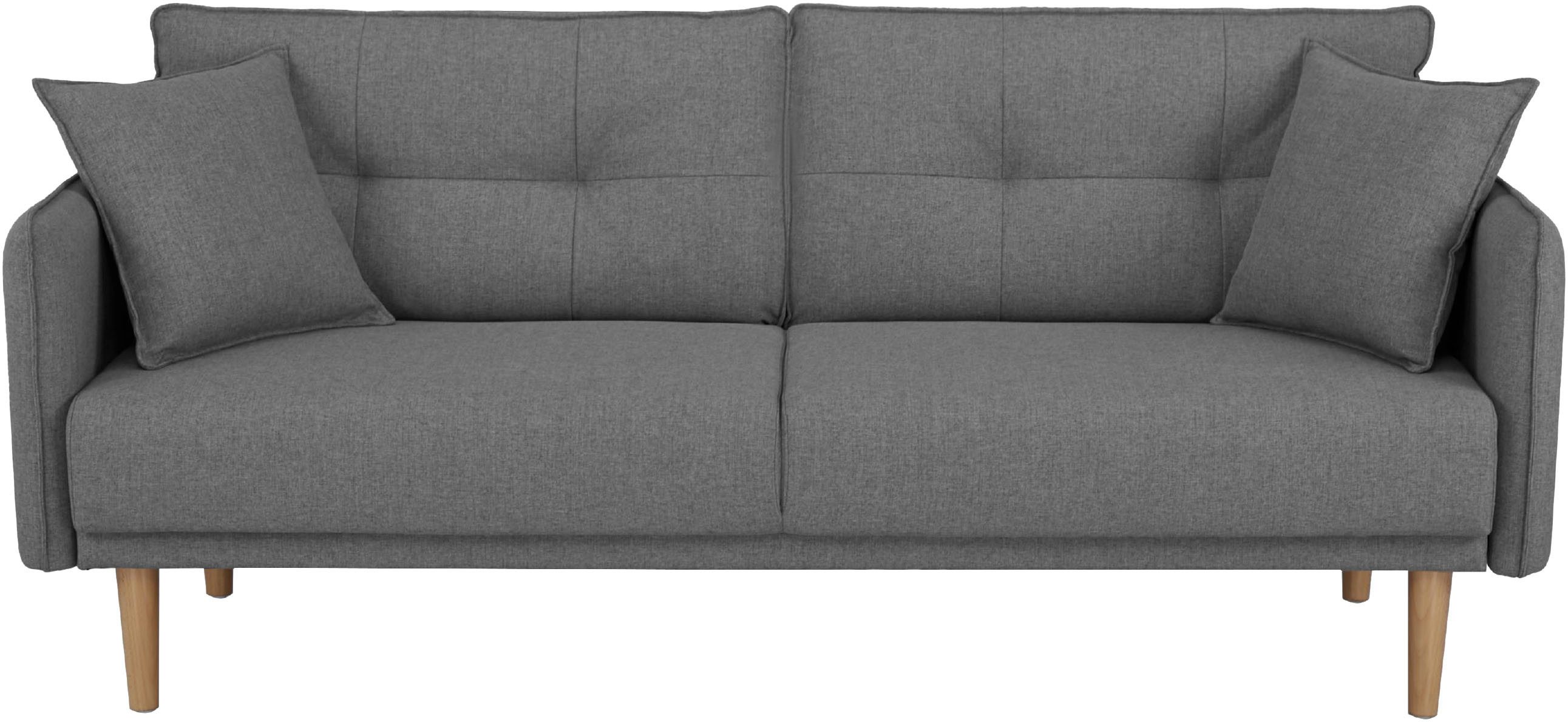 Home affaire Schlafsofa SORENITY, 196 cm, 3-Sitzer, verstellbare Rückenlehne, Klappmechanismus, feiner Webstoff, natürliche Farben