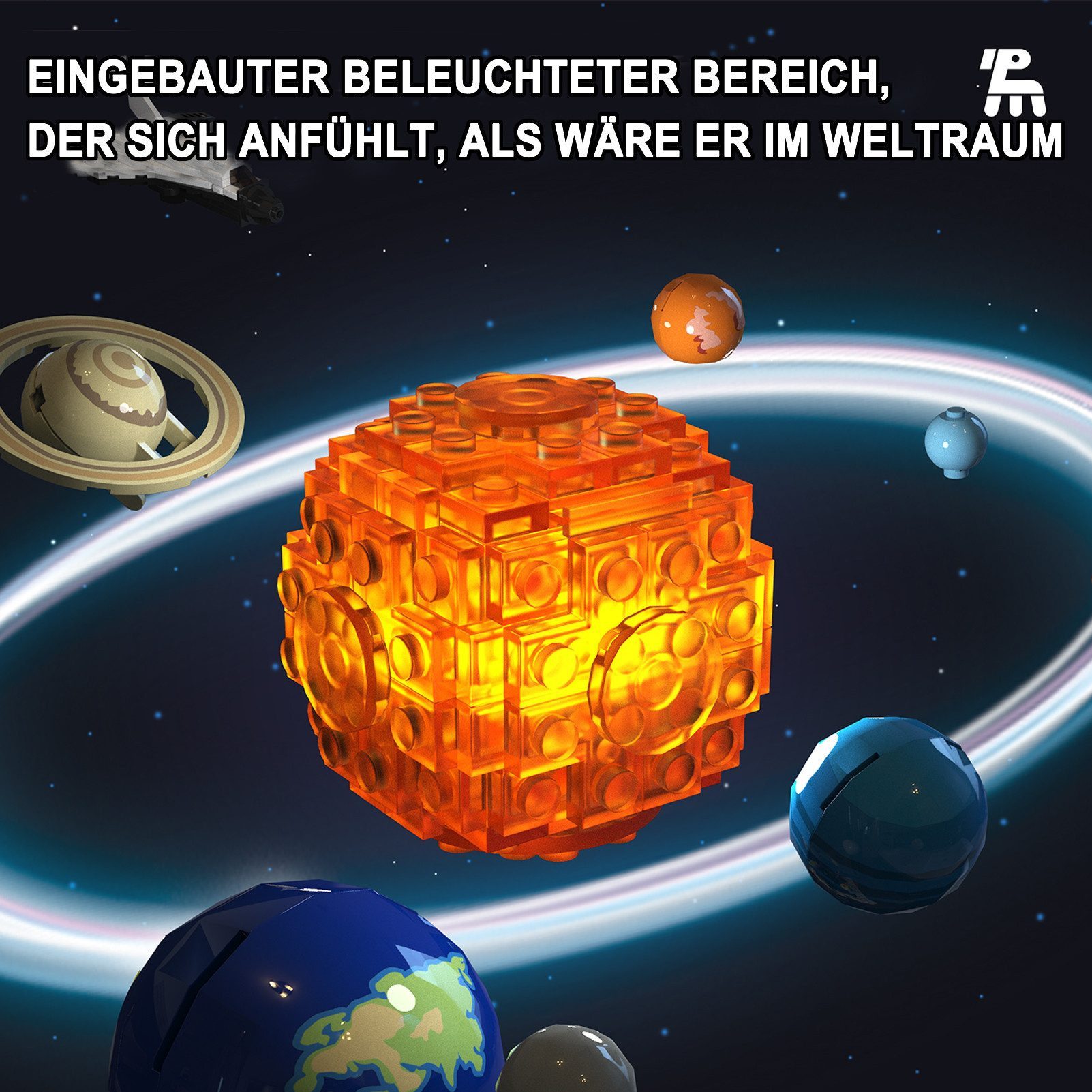Esun Rotating Solar System Building Toy, 775-Piece Space Exploration Building Blocks (Set, 775 Pieces, Complete Set), Building Block Set for Children 8+ Years Old Toy