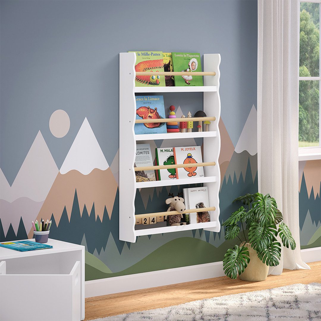 Bellabino Kinderregal Tista, weiß, Bücherregal Kinder, Wandregal für Bücher günstig online kaufen