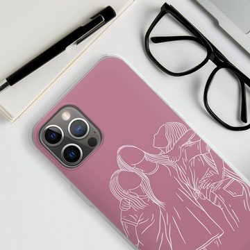 DeinDesign Handyhülle Freundinnen Line Art, Apple iPhone 12 Pro Max Silikon Hülle Bumper Case Handy Schutzhülle