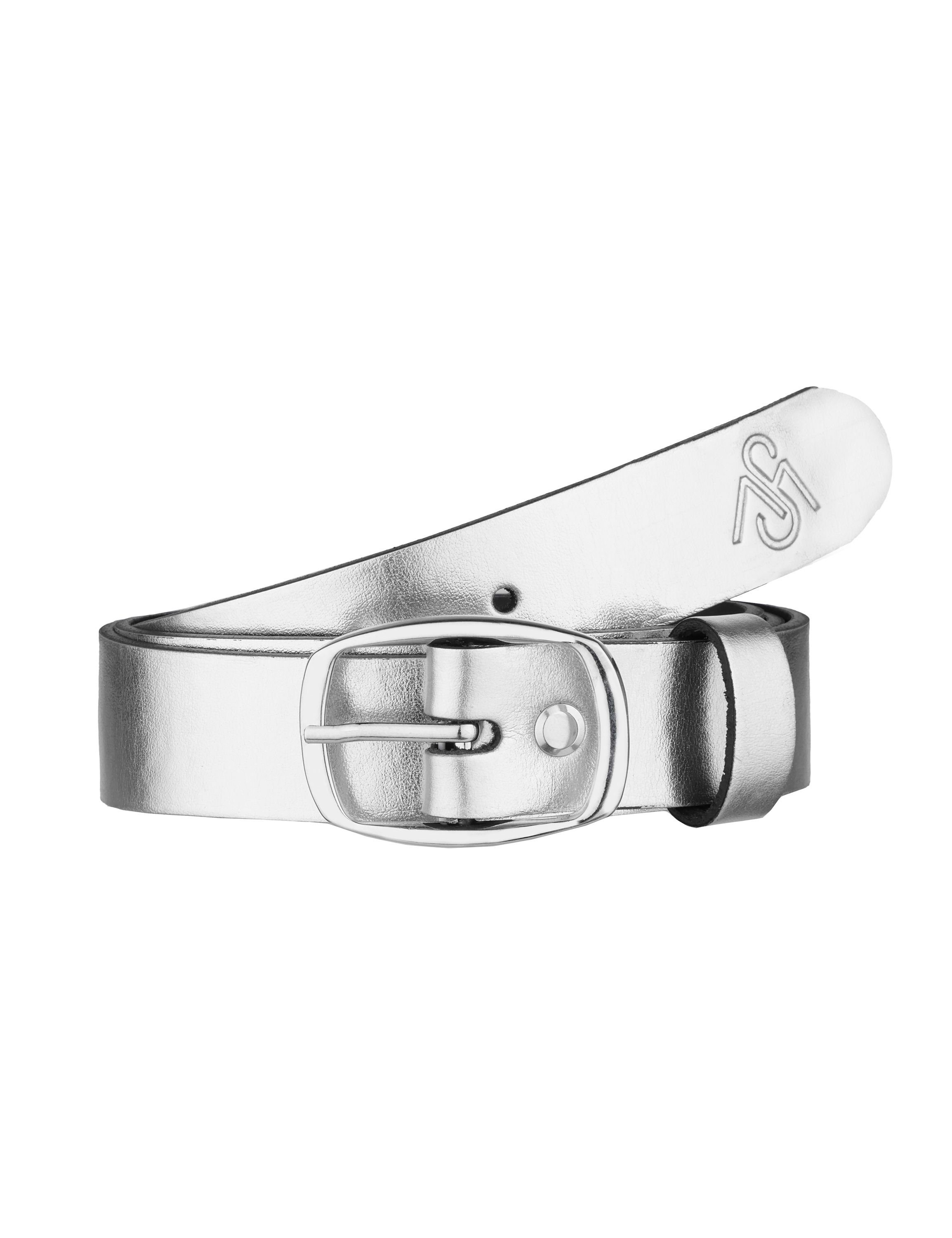 Merry Style Ledergürtel Damen Gürtel Ledergürtel 3 cm Breit D41 Silber Logo