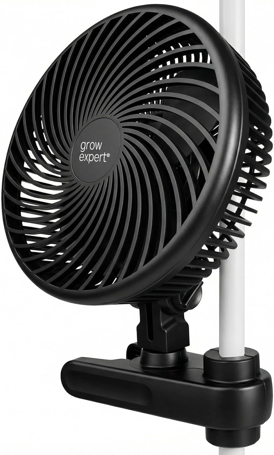 Grow Expert Wandventilator Oszillierender Grow Clip Ventilator - Umluftventilator für Grow Zelte, 250cm Kabel + 120° Oszillation – Längster & Weitester am Markt!