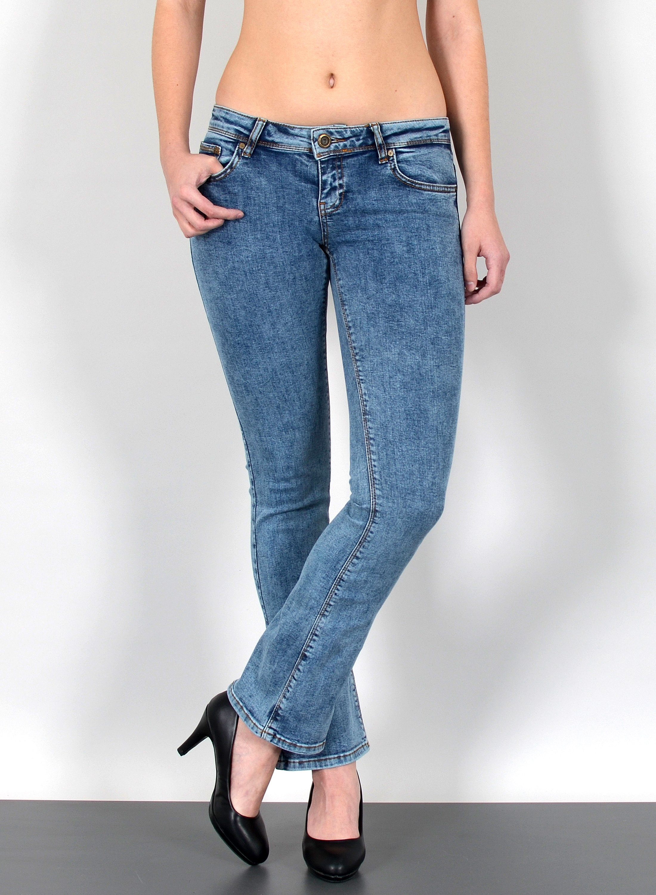 ESRA Bootcut-Jeans Schlaghose Damen Bootcut Jeans Stretch Hose mit niedrigem Bund B4 Damen Jeans Bootcut Hose Flared Leg Jeans Wide Leg Jeans weites Bein – Bild 5 von 5