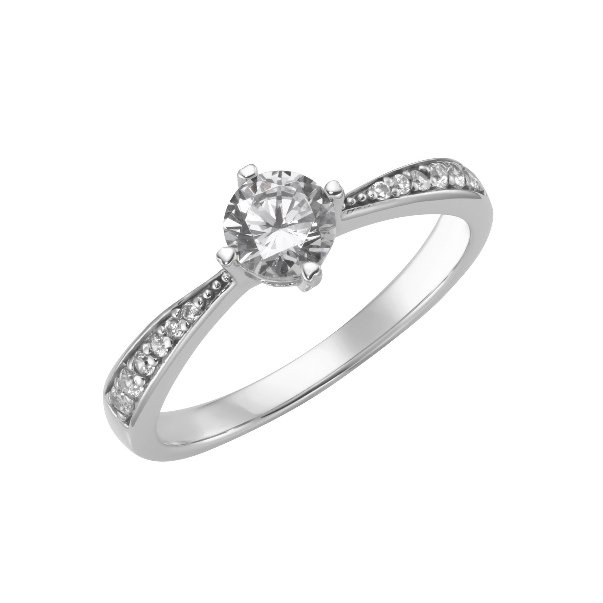 Firetti Silberring Schmuck Geschenk Silber 925 Vorsteckring Verlobungsring Solitär-Optik, mit Zirkonia (synth)