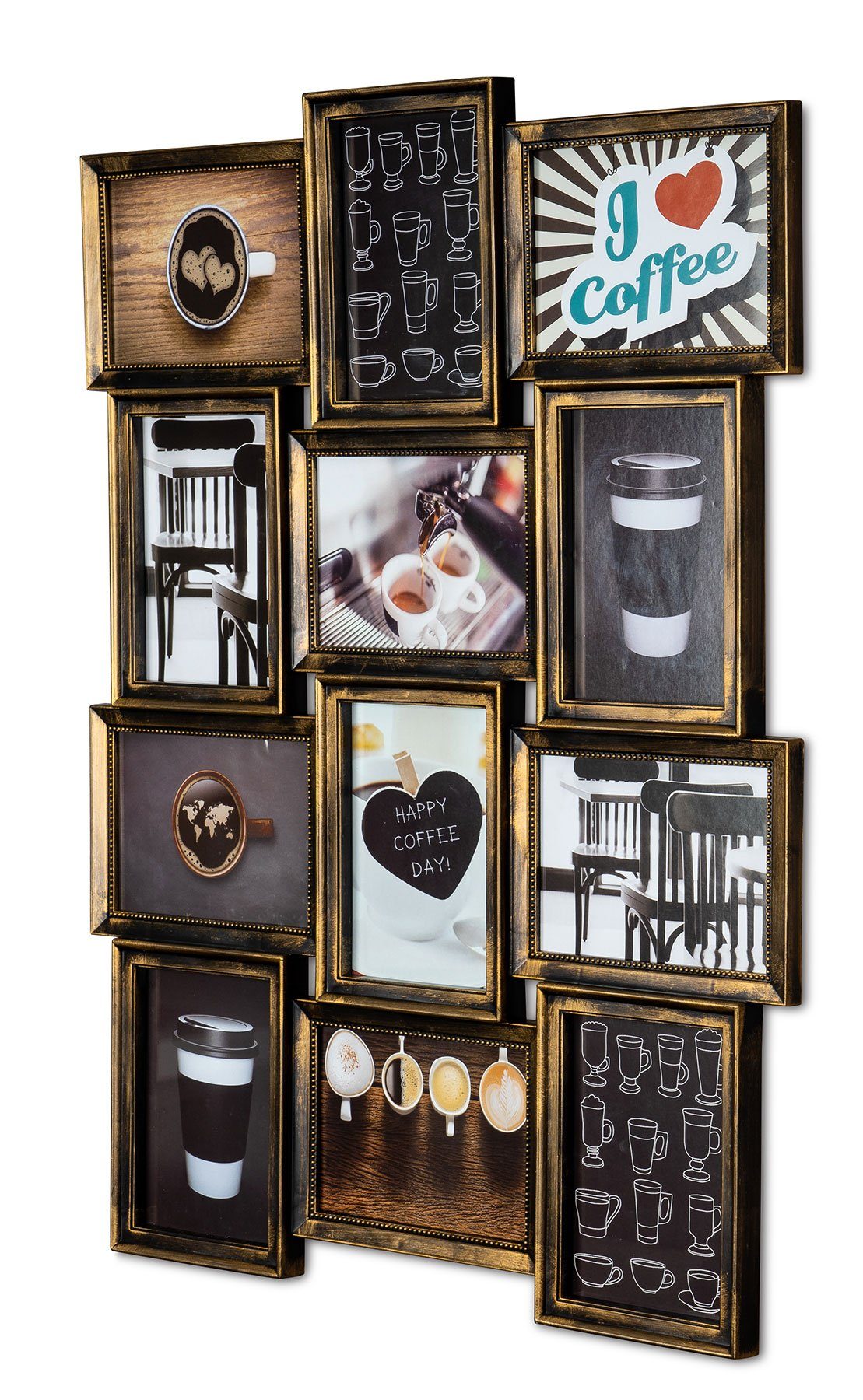 Levandeo® Bilderrahmen Collage, levandeo Bilderrahmen Collage 54x72cm 12 Fo günstig online kaufen