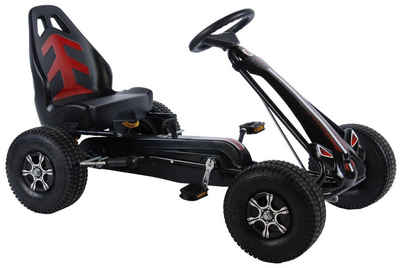 LeNoSa Go-Kart »Volare Kinderfahrzeug - Rennwagen - Jungen - Big Wheel Tretauto - Luftreifen - Alter 4-7 Jahre«, Belastbarkeit 30,00 kg