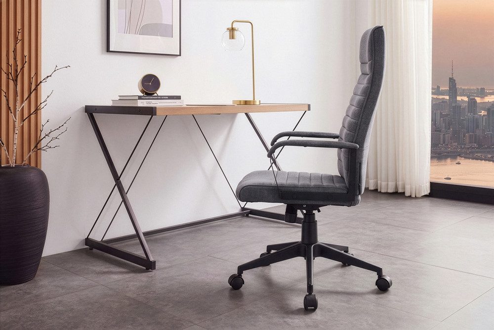 riess-ambiente Bürostuhl LAZIO schwarz - Samt, Metall, drehbar, höhenverstellbar, Gaming, PC (Einzelartikel, 1 St), Moderner Gamingstuhl auf Rollen - ideal für Schlaf- und Arbeitszimmer