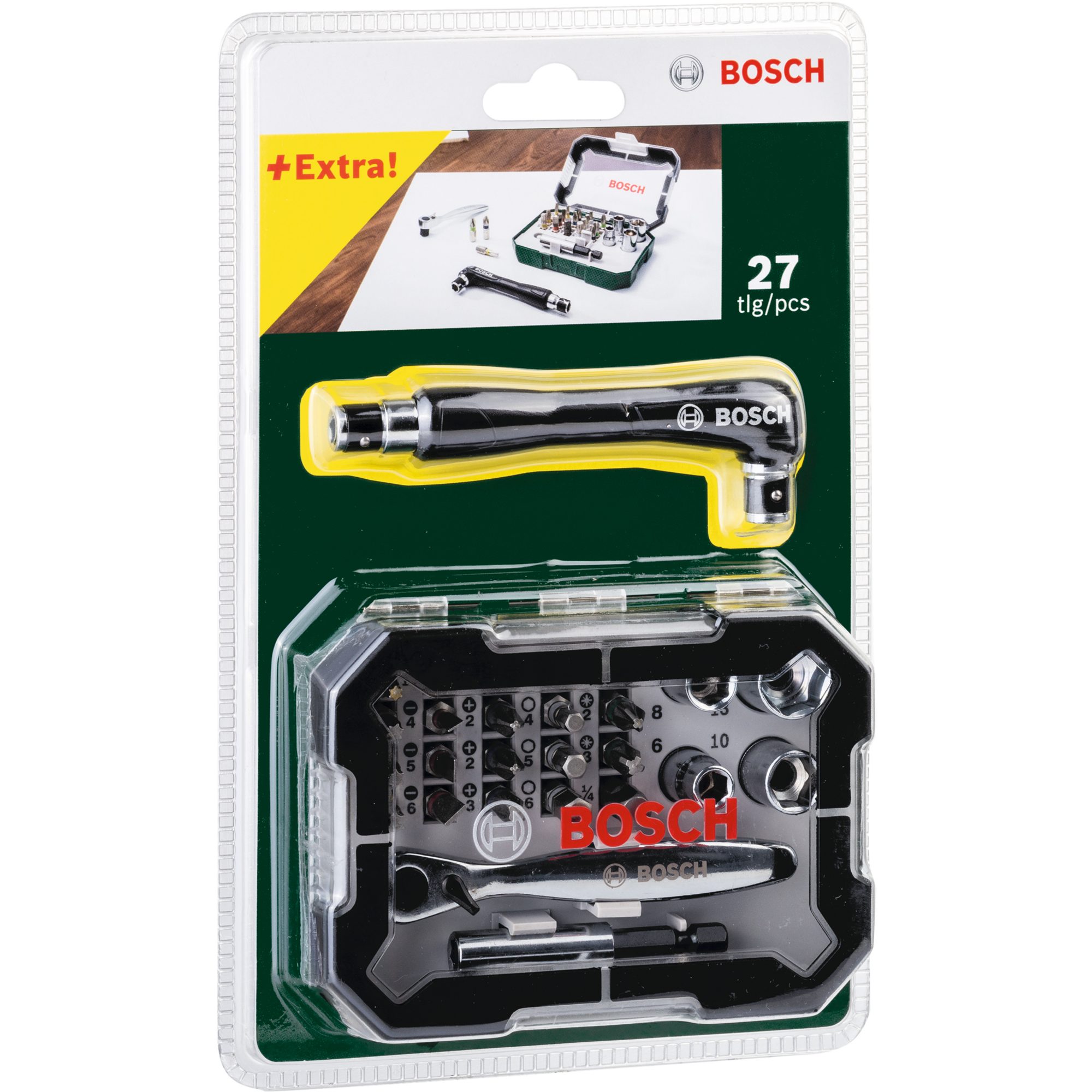 BOSCH Bohrer- und Bitset Bosch Heimwerken & Garten Schrauberbit- und Ratschen-Set, 27-teilig