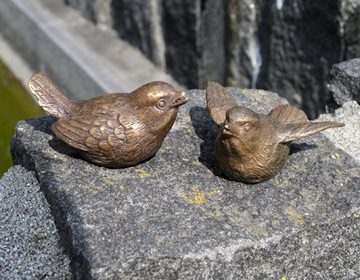 Bronzeskulpturen Skulptur Bronzefigur kleines Vogelpaar