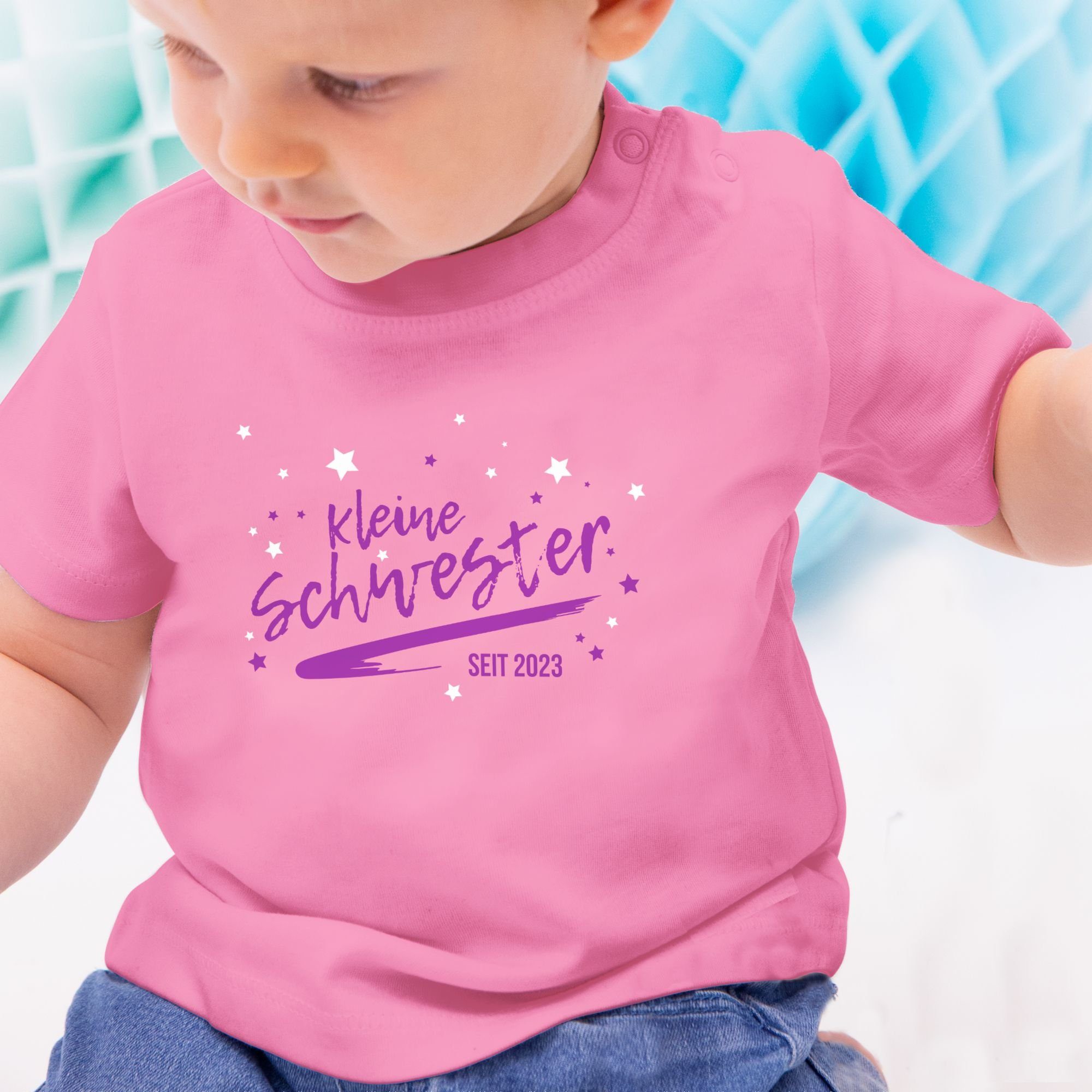 2023 Pink kleine Schwester Schwester seit Kleine T-Shirt Shirtracer 1