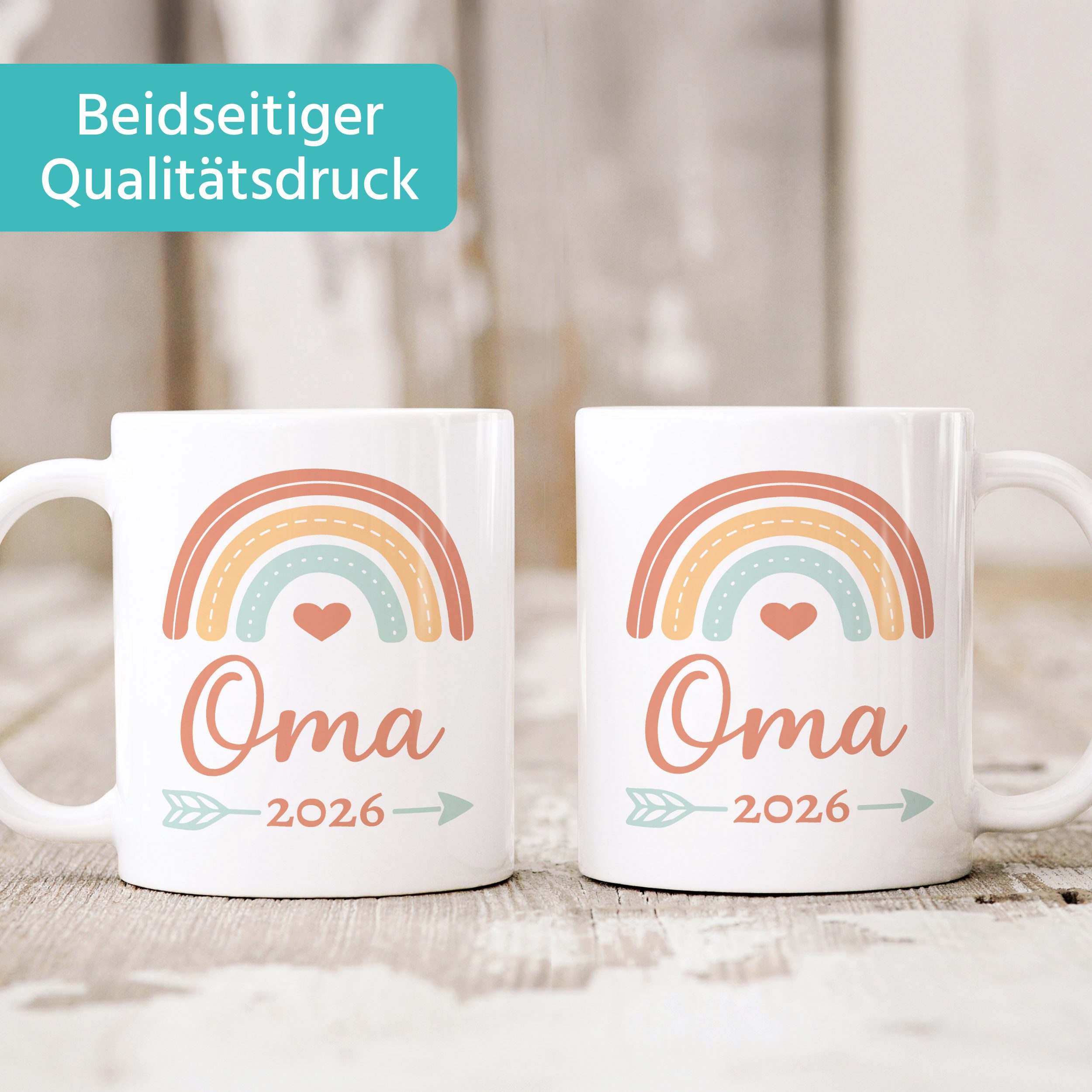 SpecialMe Tasse Tasse Babynews Schwangerschaft verkünden 2026 - Regenbogen Design -, Keramik