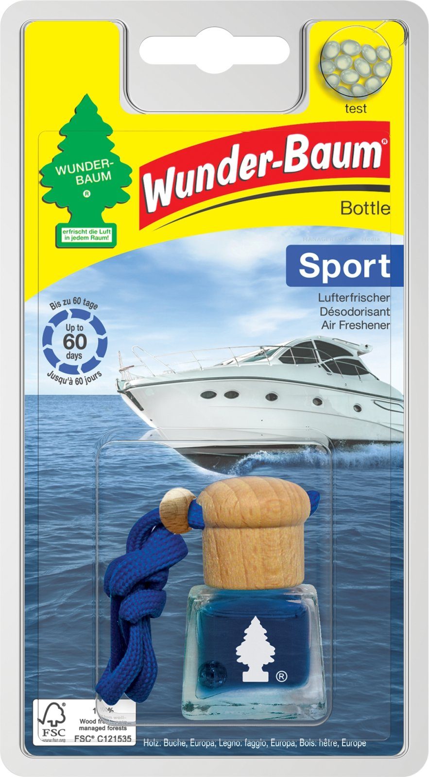 Öl-Parfüm Bottle Duft Flakon Sport WUNDERBAUM Lufterfrischer 4,5 ml