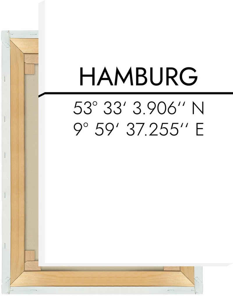 MOTIVISSO Leinwandbild Hamburg Koordinaten #2