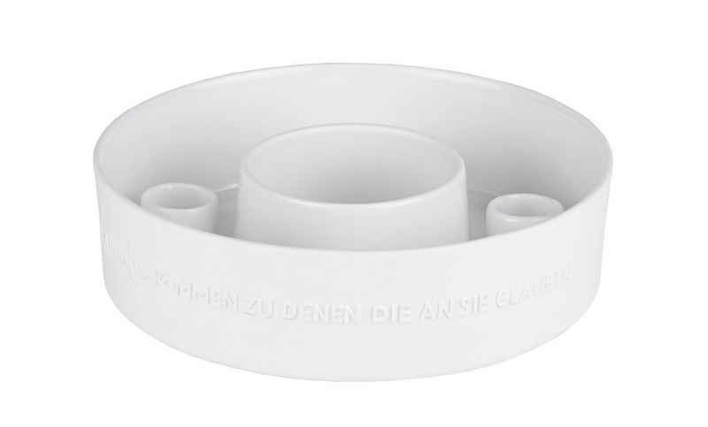 Räder Design Dekokranz »Porzellankranz Stabkerzen Wunder kommen D18cm Porzellan weiß«