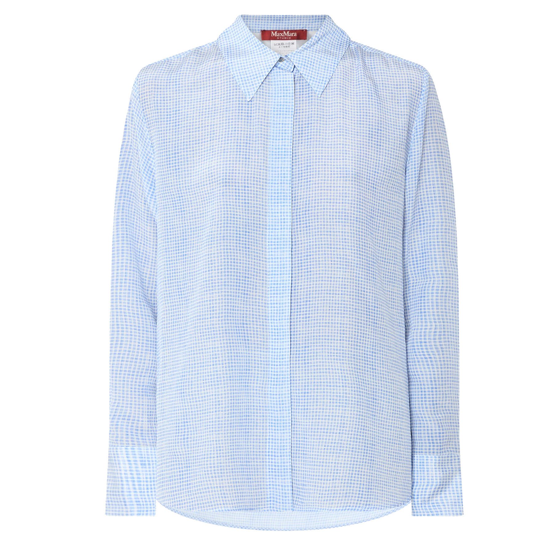 MAX MARA STUDIO Langarmbluse MAX MARA STUDIO Bluse NOLA aus Seide - Blau
