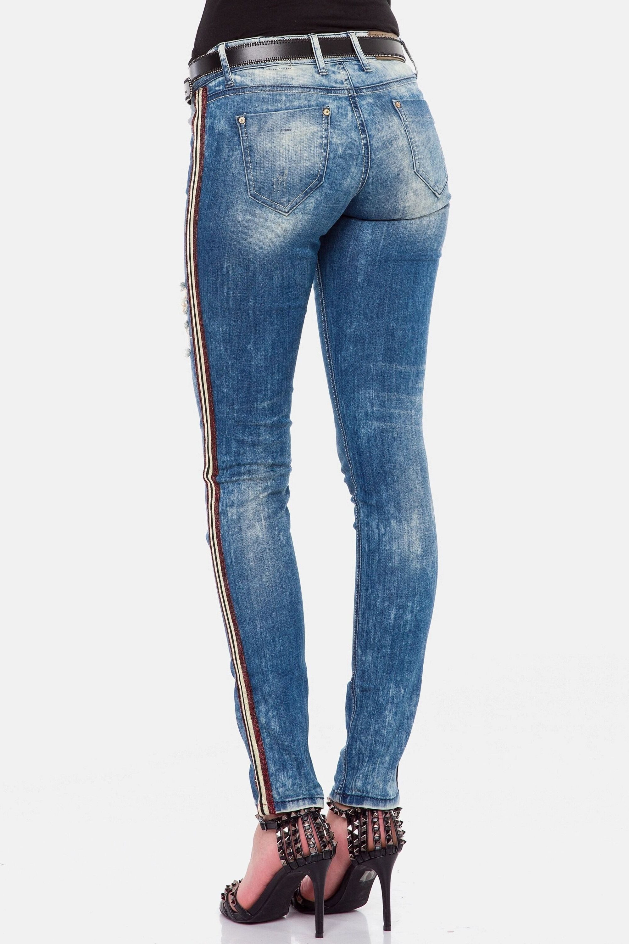 Cipo & Baxx Destroyed-Jeans Jeans mit Glitzer-Streifen, WD-369 – Bild 3 von 5