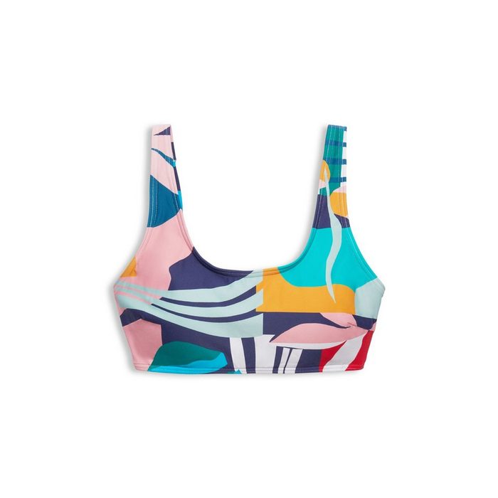 Esprit Bustier-Bikini-Top Wattiertes Bikinitop im Croptop-Look mit Print
