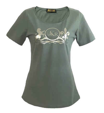 KR-Industries T-Shirt Shirt Leaf Designerlabel, edles Shirt mit Glitzersteinen