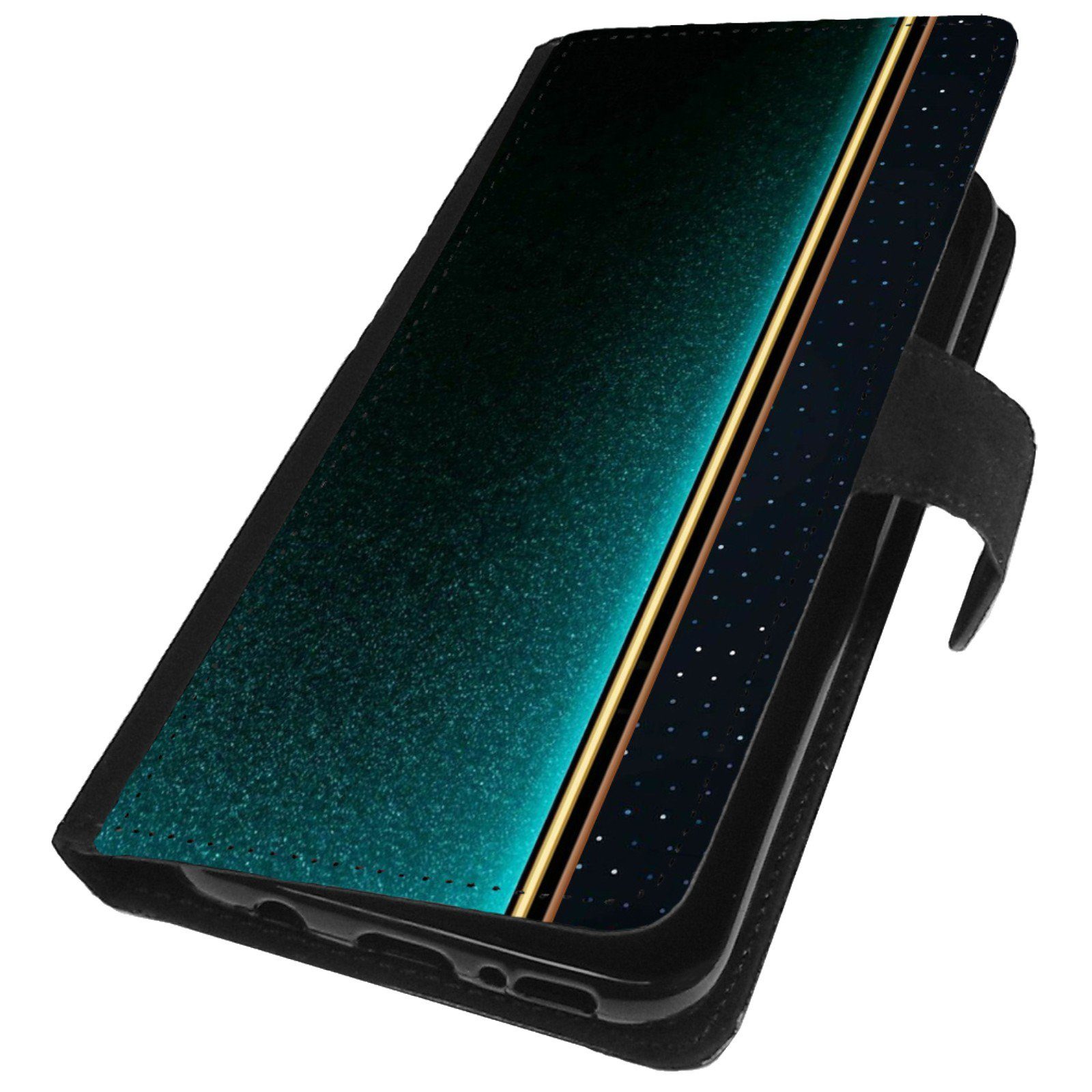 Traumhuelle Handyhülle MOTIV 402 Türkis Hülle Schutzhülle für iPhone Xiaomi Google Motorola, Handy Tasche Schutz Etui Flip Case Klapp Hülle Cover Silikon