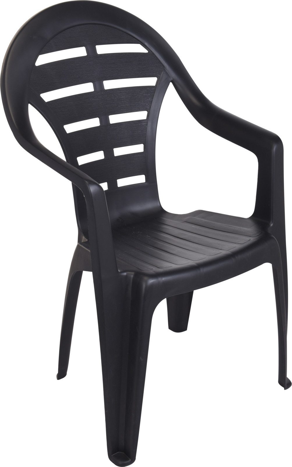 Progarden Gartenstuhl Bistrostuhl Kunststoff Schwarz 4 Tlg. Set (4 St), UV-Beständig, Robust, Wetterfest, Made in Italy, Hochwertig