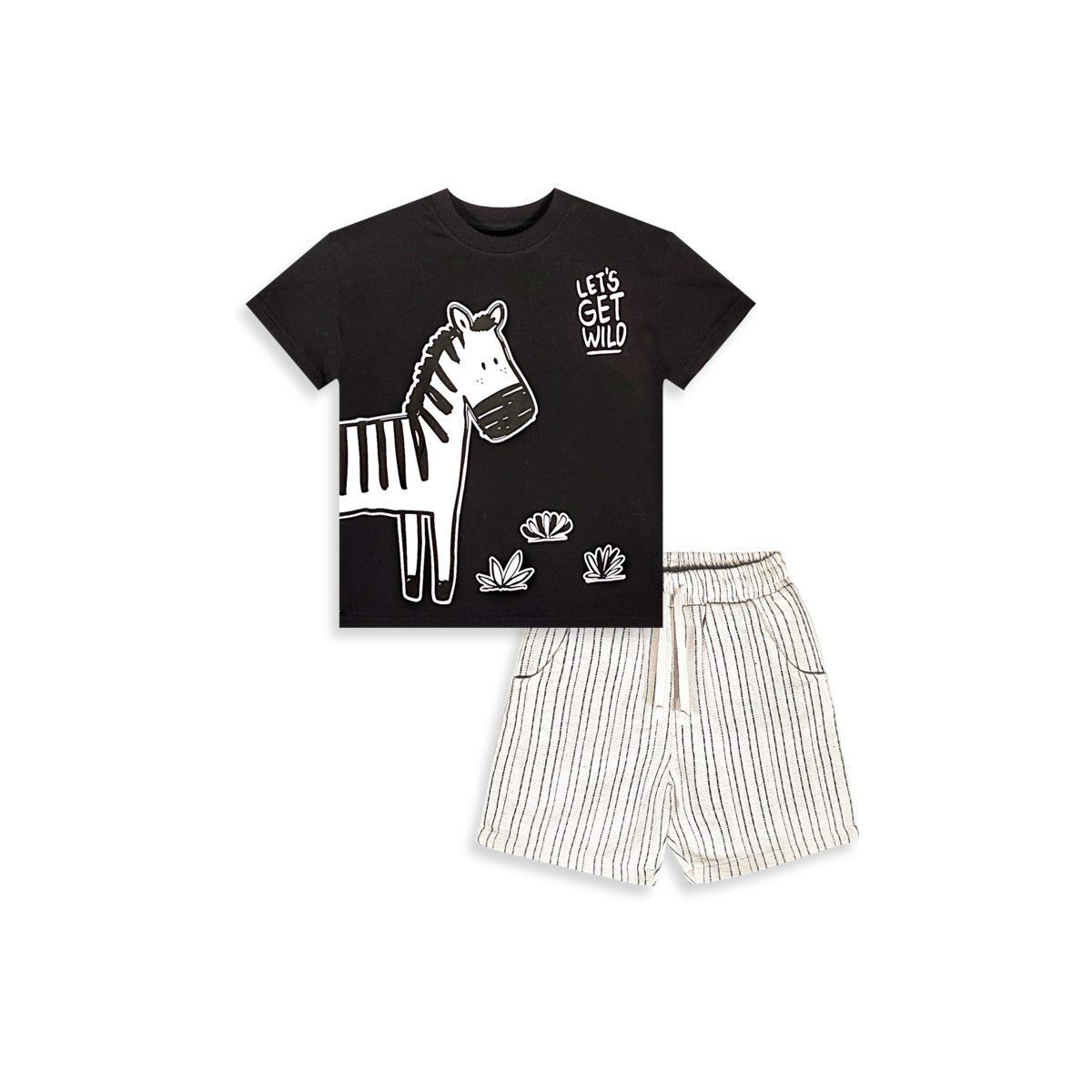 Denokids T-Shirt Set Zebra Jungen (1-tlg) Outfit-Set, Bekleidungsset, Kombi-Set, 2er-Set, Mini Set