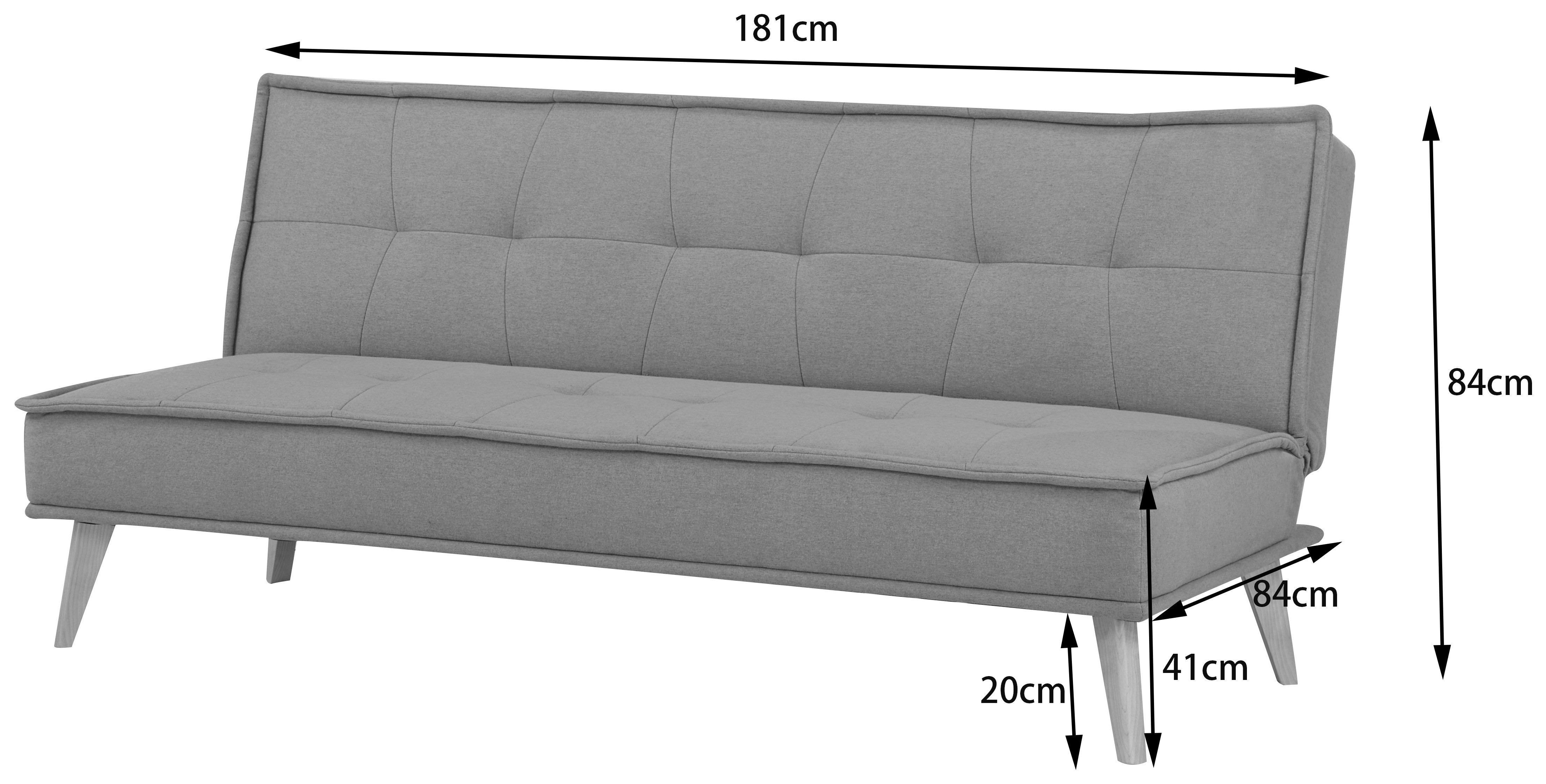 INOSIGN Schlafsofa MENDOTA, 181 cm, 3-Sitzer mit Schlaffunktion, verstellbarer Rückenlehne, Klappmechanismus, Webstoff