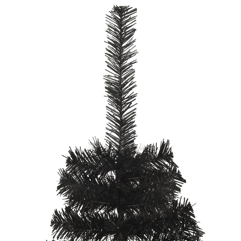 PVC Ständer 180 cm Weihnachtsbaum Künstlicher furnicato Schwarz Halb-Weihnachtsbaum mit Künstlicher