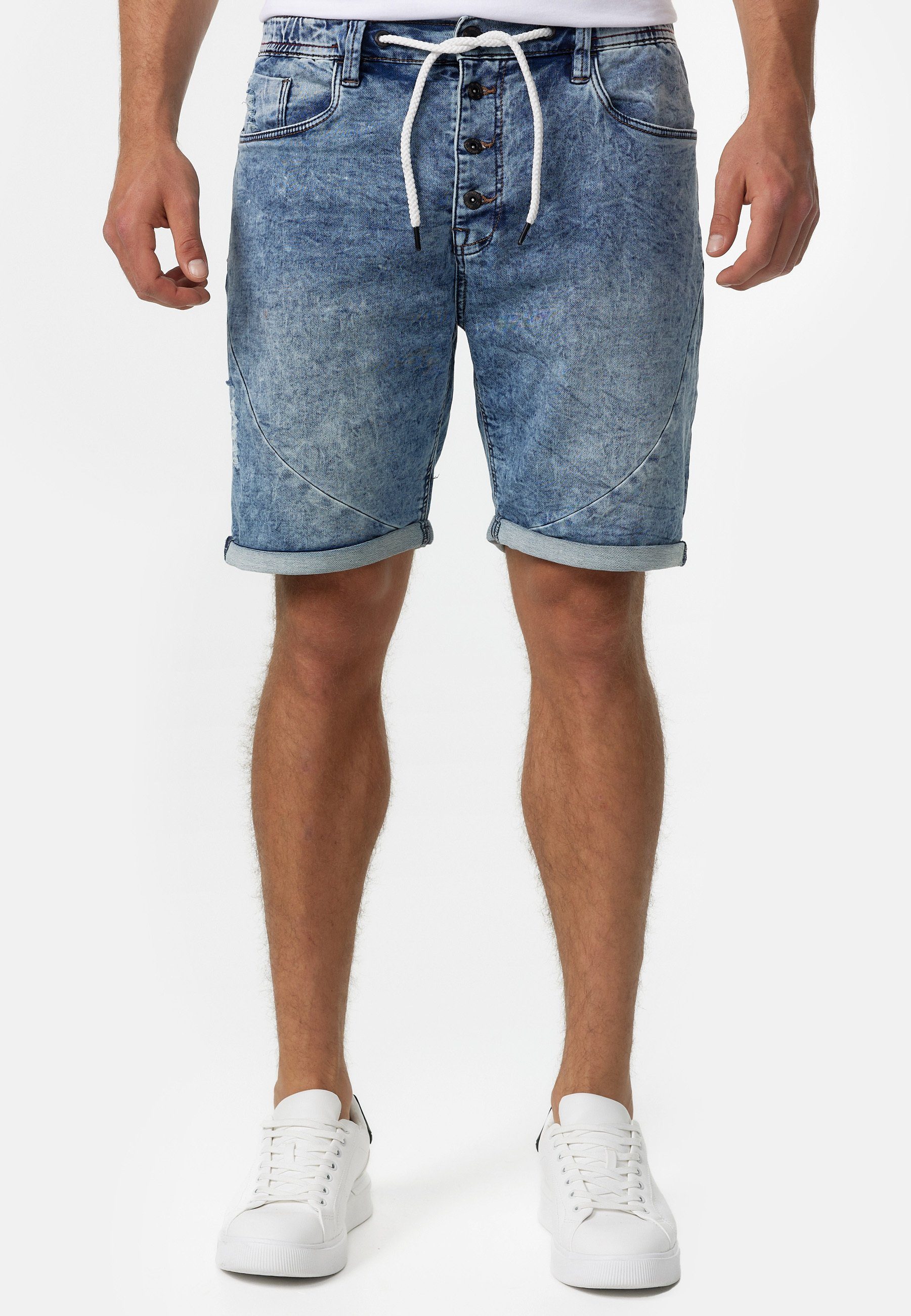 Indicode Jeansshorts Piano Denim Blue