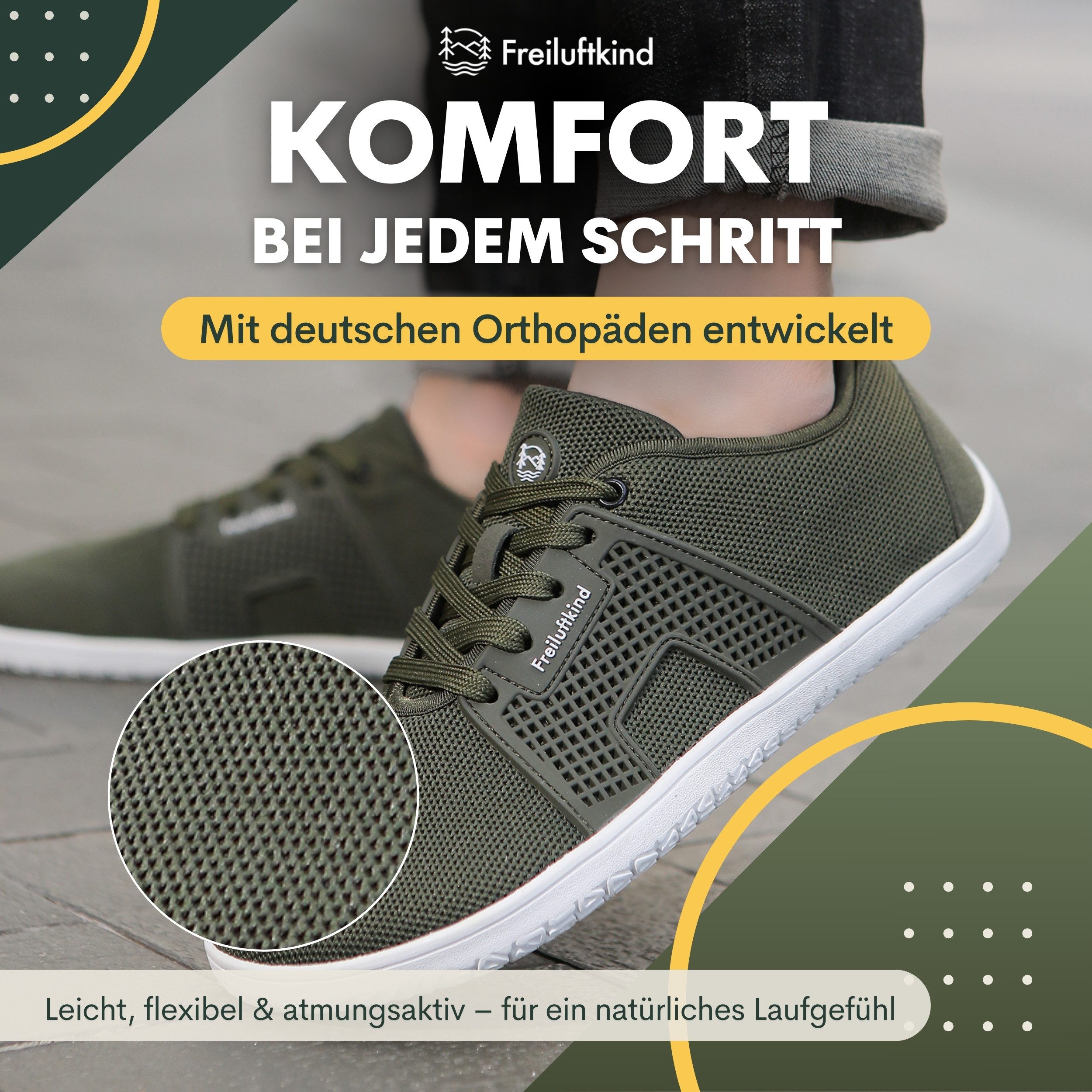 Freiluftkind Hokkaido – gesunde Barfußschuhe Sneaker - Entlastung für Gelenke Sneaker