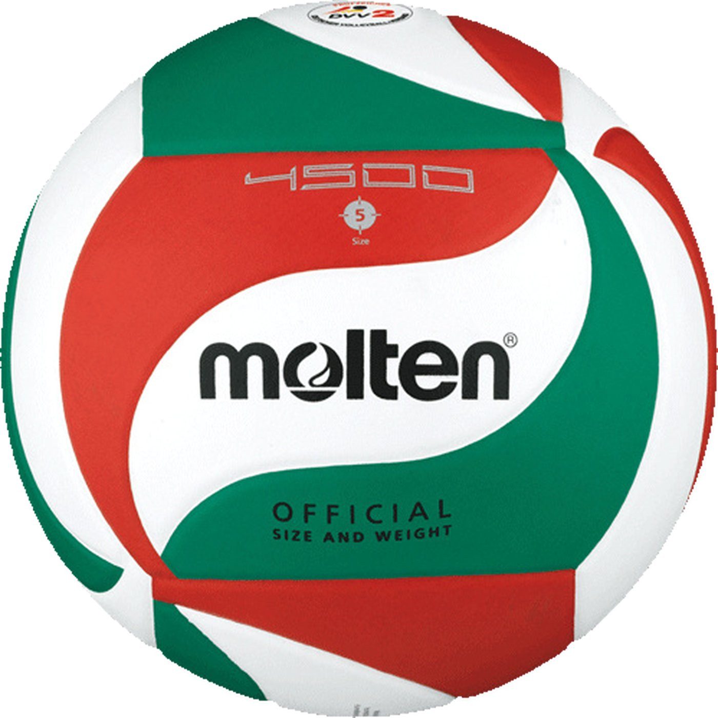 Molten Beachvolleyball V5M4500-DE WEIß/GRÜN/ROT