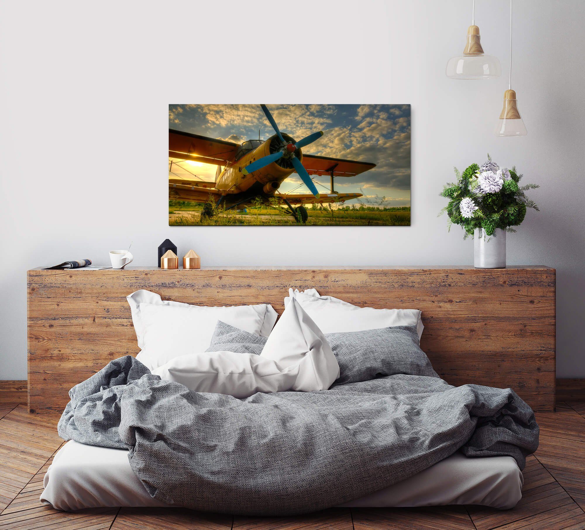 Leinwandbild altes Flugzeug Wandbild in verschiedenen Größen