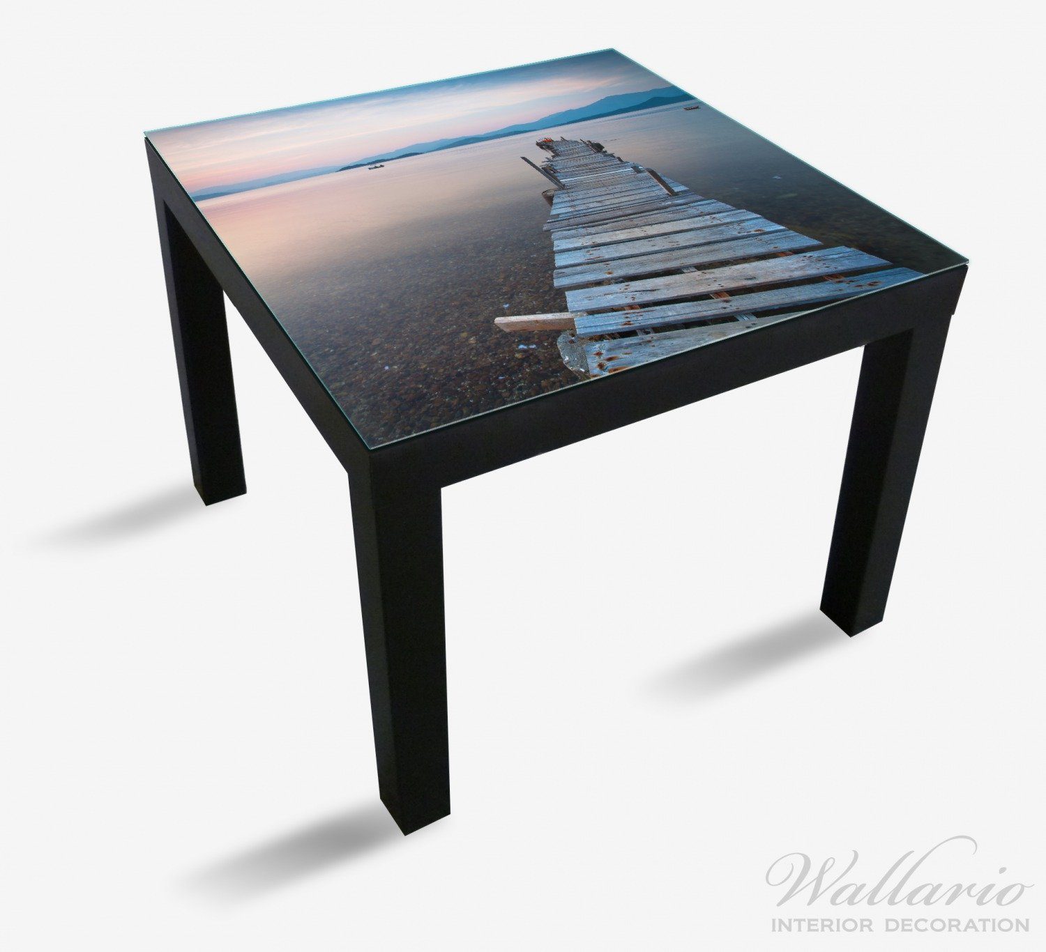 Wallario Tischplatte Steg geeignet bei Ikea (1 Tisch See- Sonnenuntergang am für Lack St), Idylle